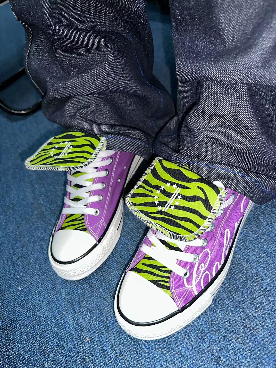 Coldasia | Zebra Print Script Font Skull Canvas Shoes