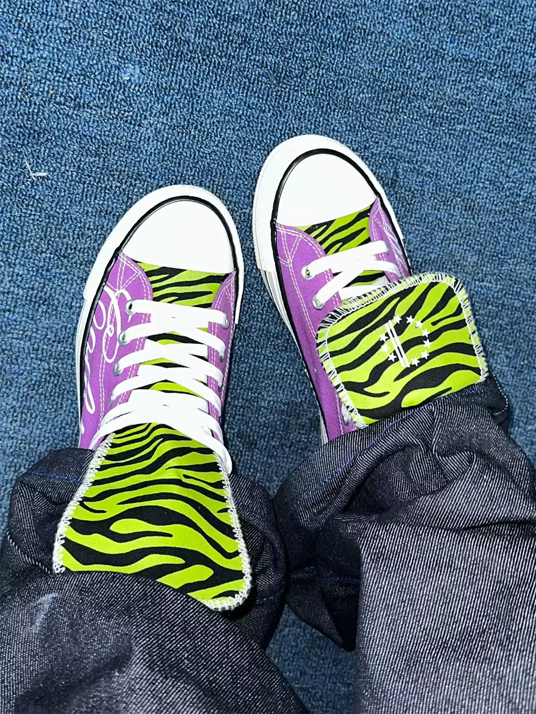 Coldasia | Zebra Print Script Font Skull Canvas Shoes