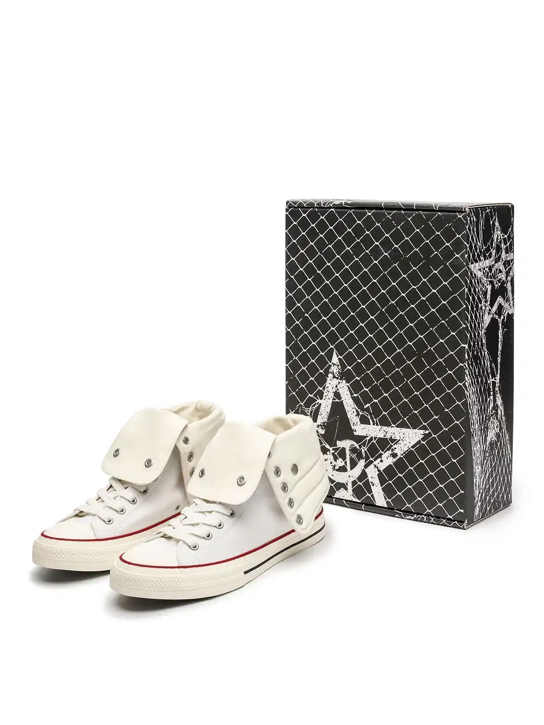VETERANBOI | High Top Fold Over Canvas Sneakers