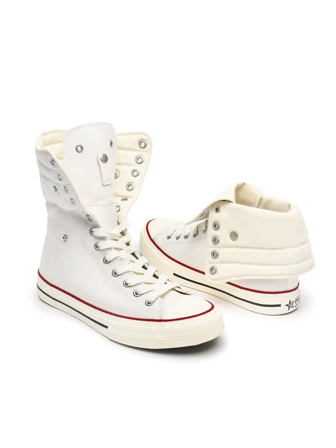 VETERANBOI | High Top Fold Over Canvas Sneakers