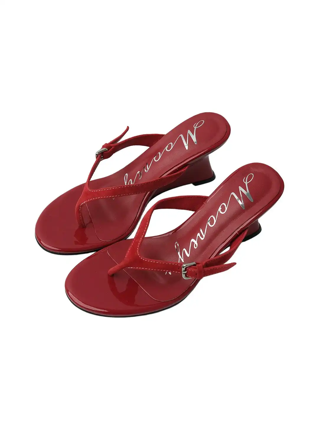 Mooreyu Atelier | Sheepskin Thong Round Toe High Heel Sandals