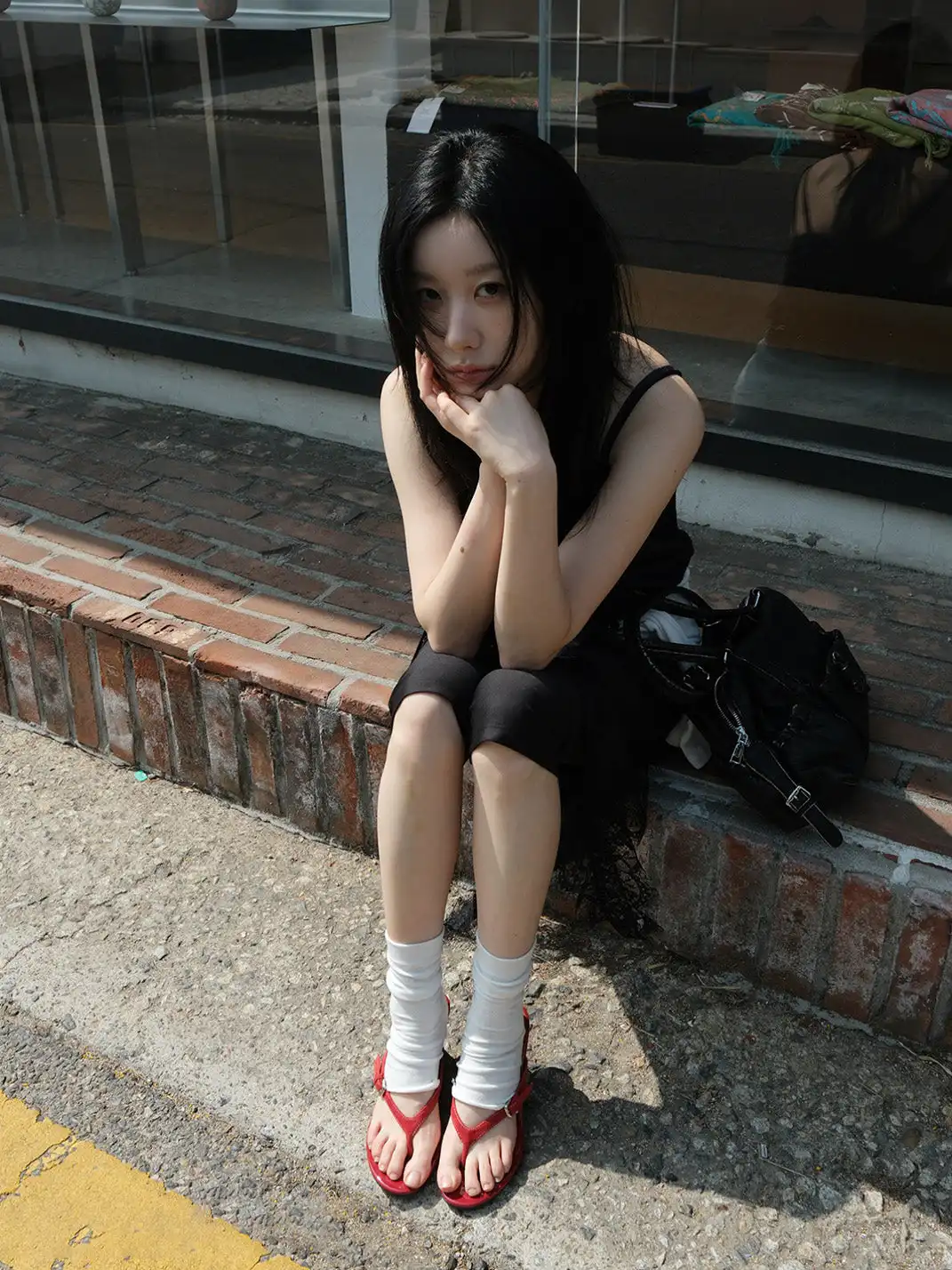Mooreyu Atelier | Sheepskin Thong Round Toe High Heel Sandals