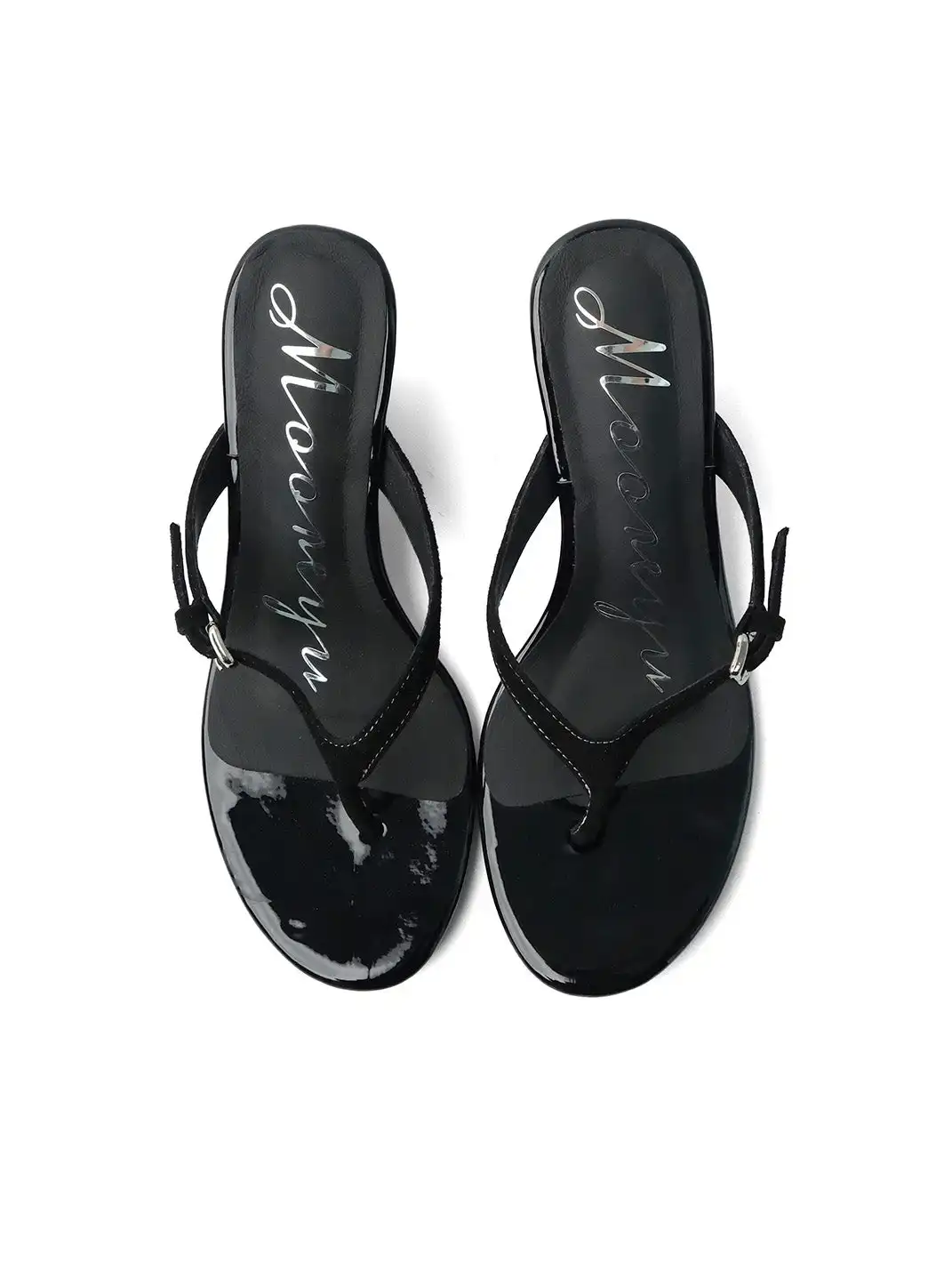 Mooreyu Atelier | Sheepskin Thong Round Toe High Heel Sandals