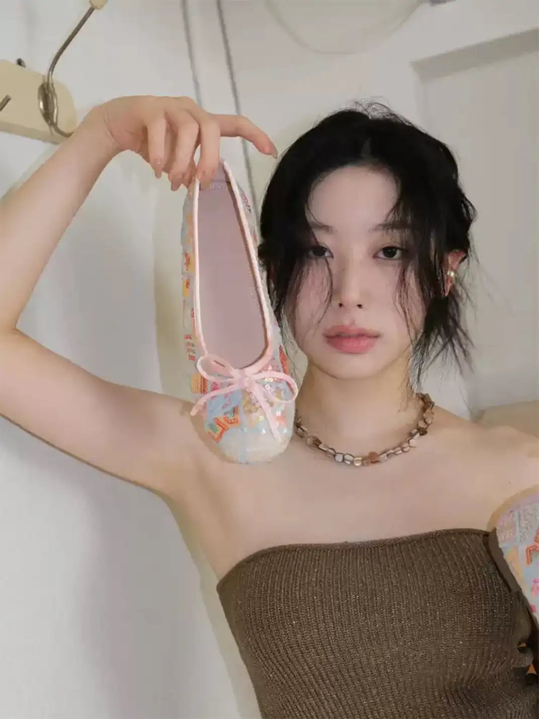 Mooreyu Atelier | Bow Round Toe Lace Ballet Flats