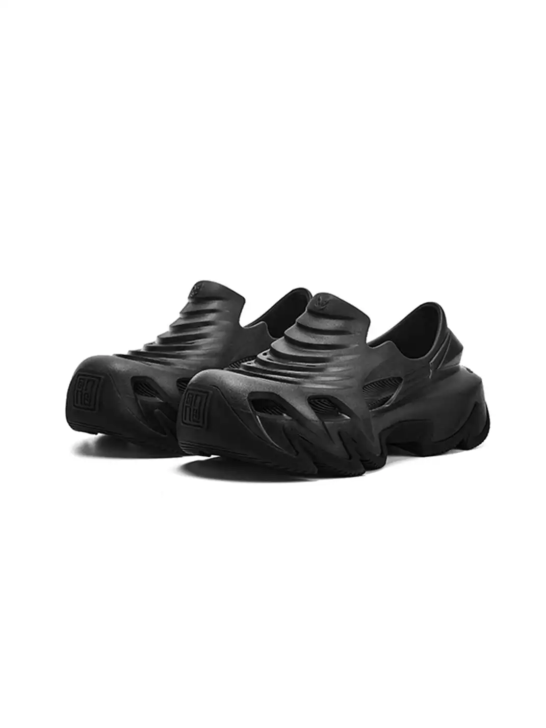 OGR | Black Hollow Out Platform Clogs
