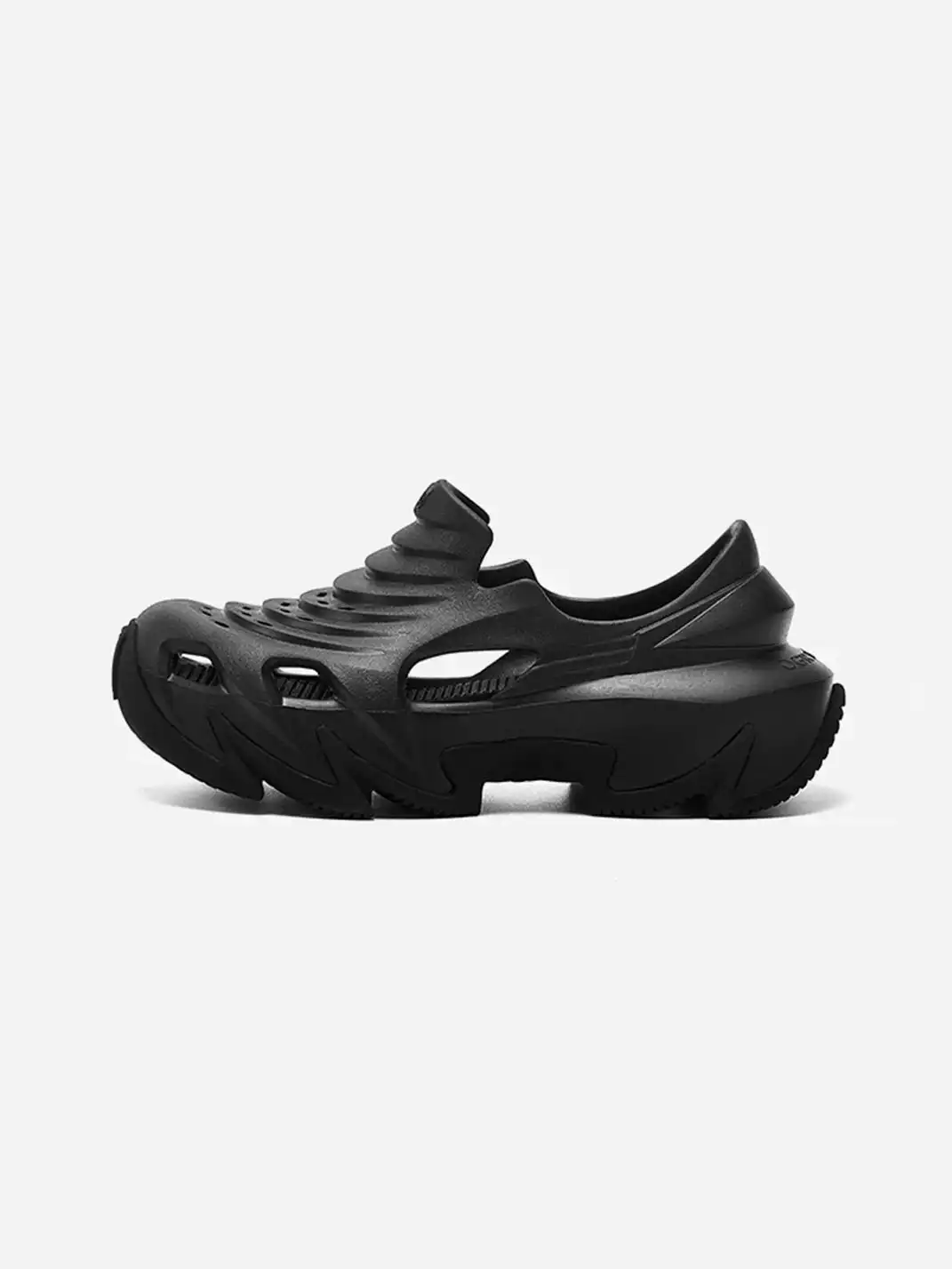 OGR | Black Hollow Out Platform Clogs
