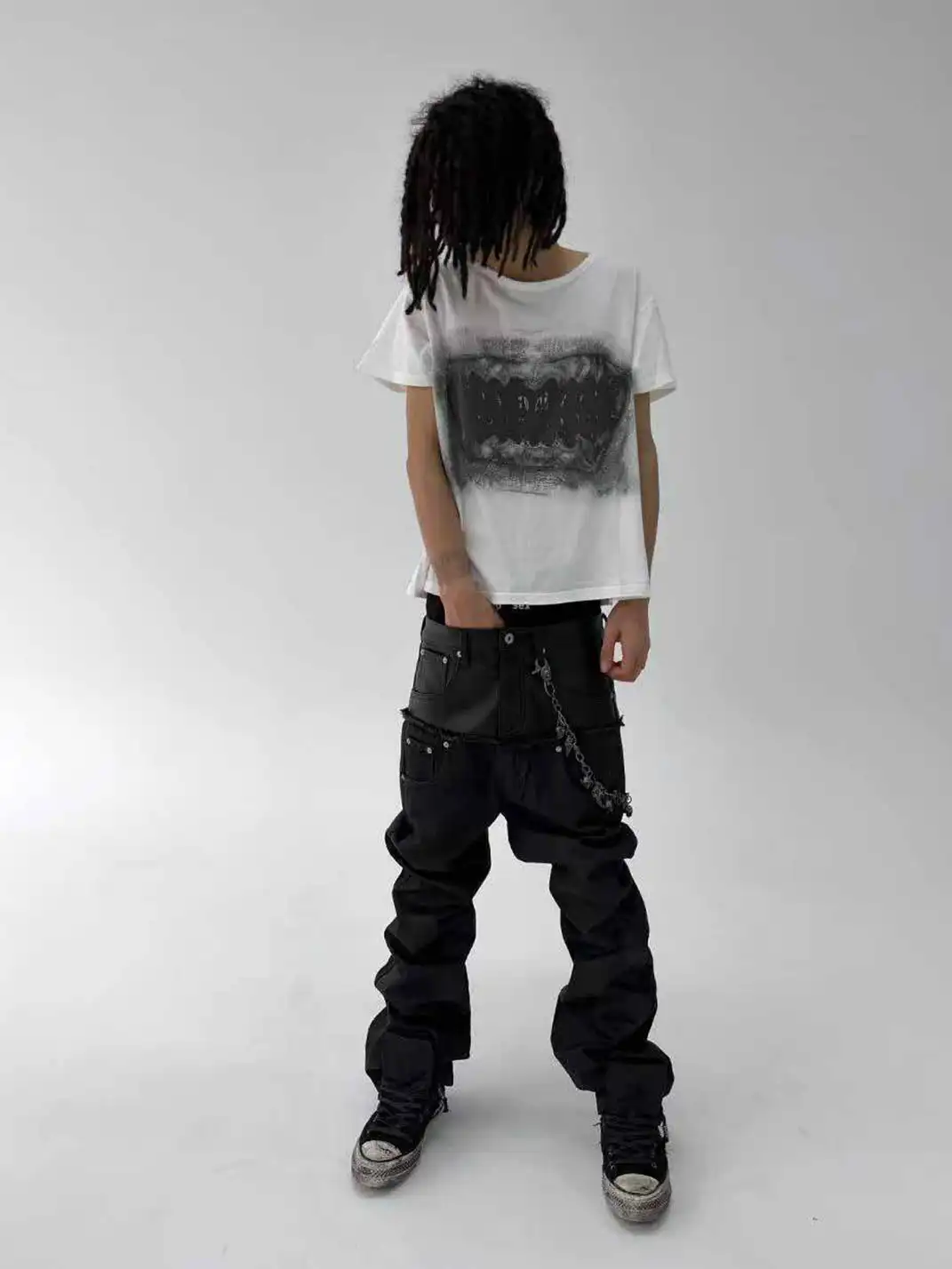 Cinder Vein | Double Tongue Spring Distressed Canvas Shoes