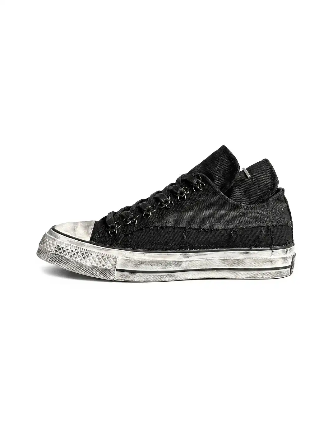 Cinder Vein | Double Tongue Spring Distressed Canvas Shoes