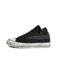 Cinder Vein | Double Tongue Spring Distressed Canvas Shoes