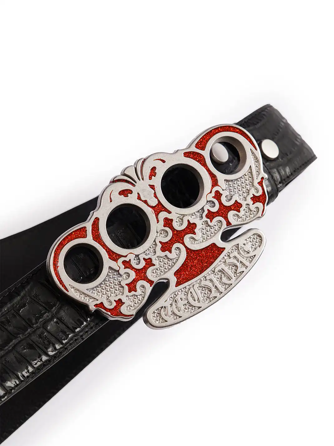 TecNineGroup | Crown Glitter Detachable Crocodile Grain Top Layer Cowhide Belt