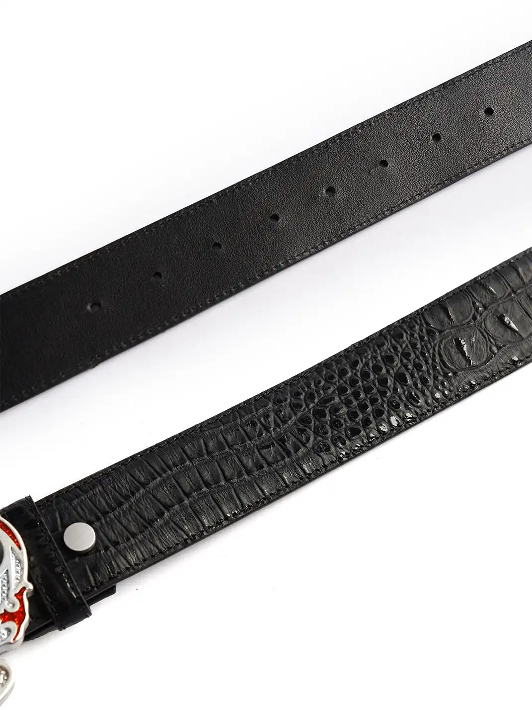 TecNineGroup | Crown Glitter Detachable Crocodile Grain Top Layer Cowhide Belt
