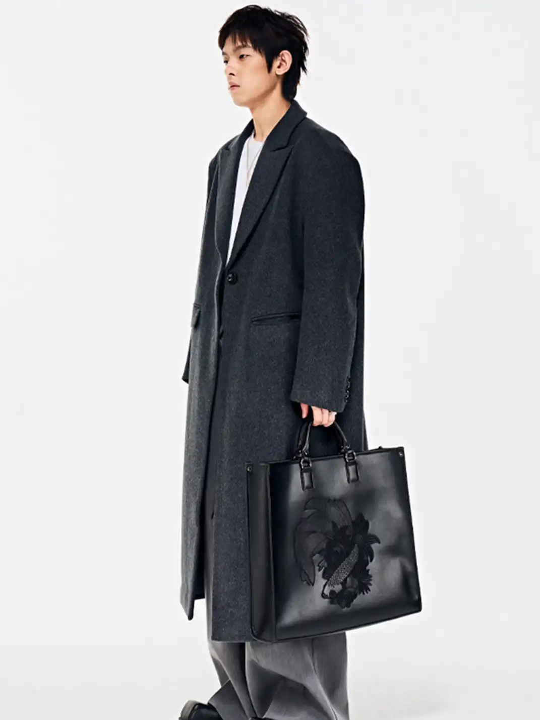 YADAMUI | Fish Print Briefcase Tote Bag