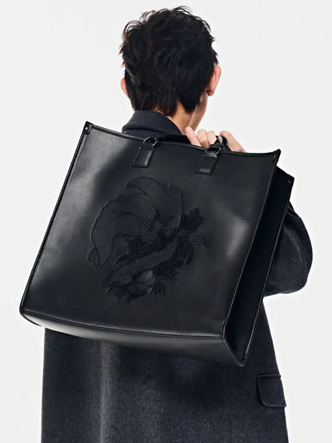YADAMUI | Fish Print Briefcase Tote Bag