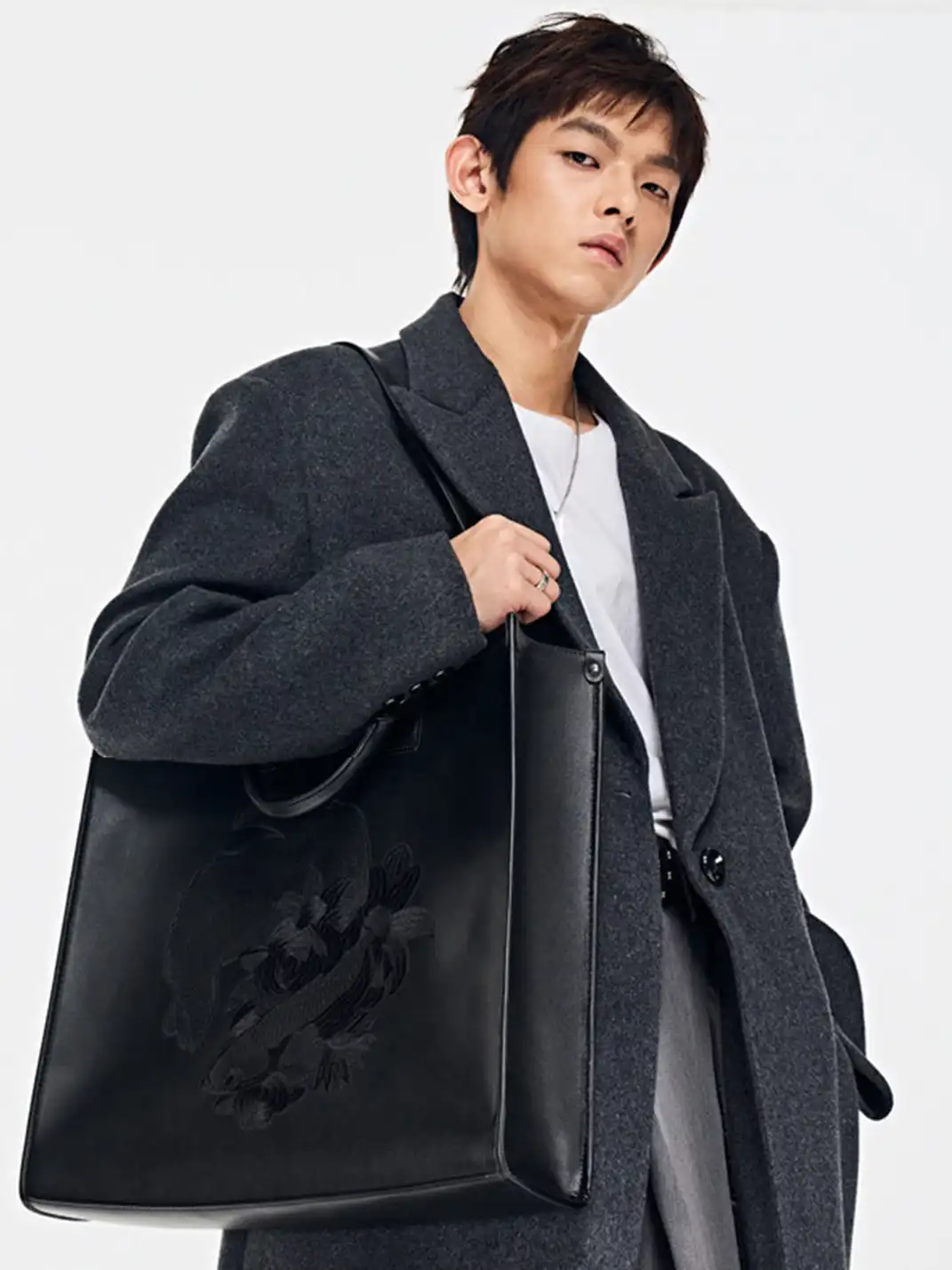 YADAMUI | Fish Print Briefcase Tote Bag