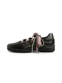 RONG | Square Toe Satin Ribbon Lace-Up Ballet Sneakers
