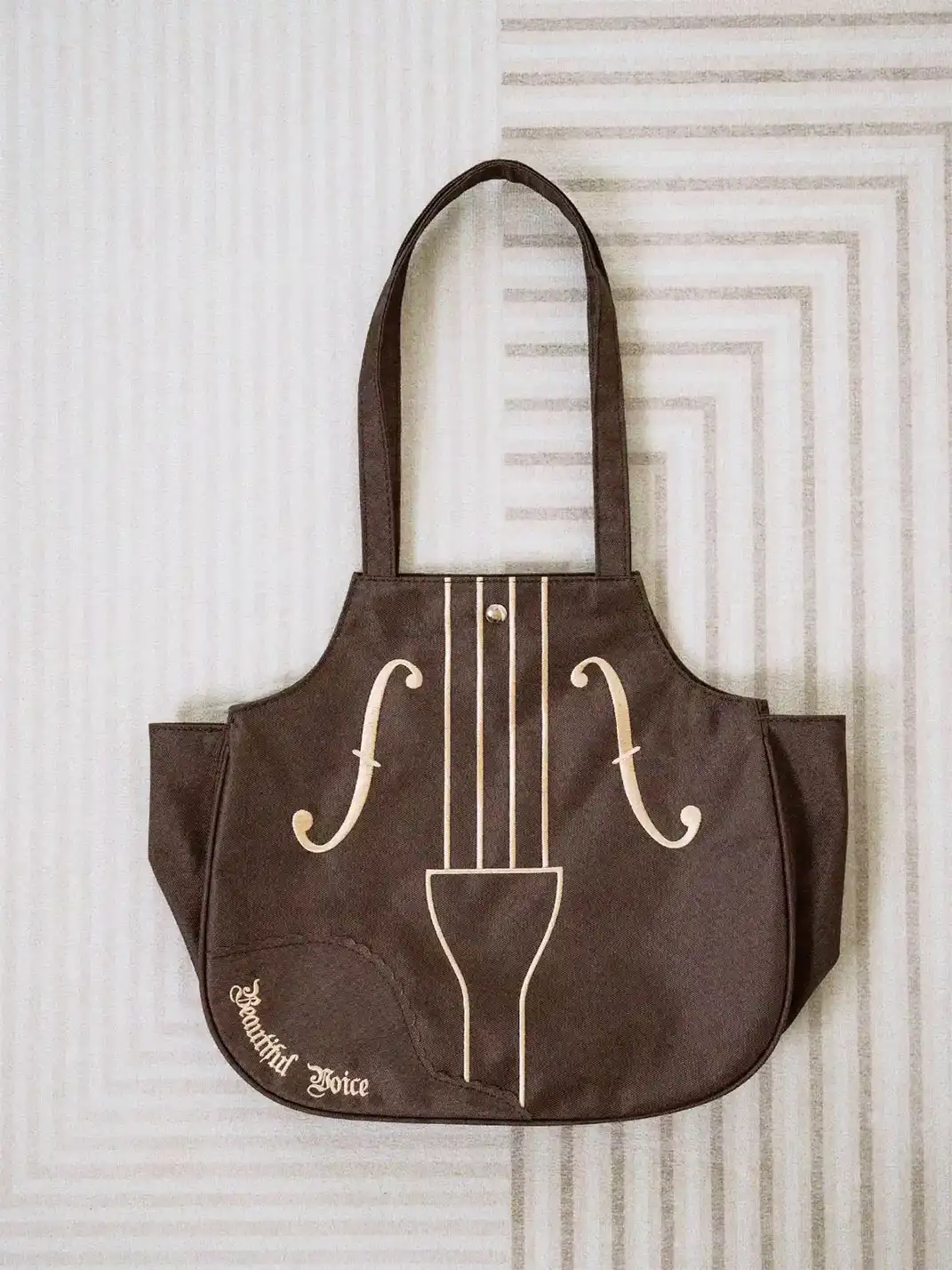HIATUS | Embroidered Violin Casual Shoulder Tote Bag