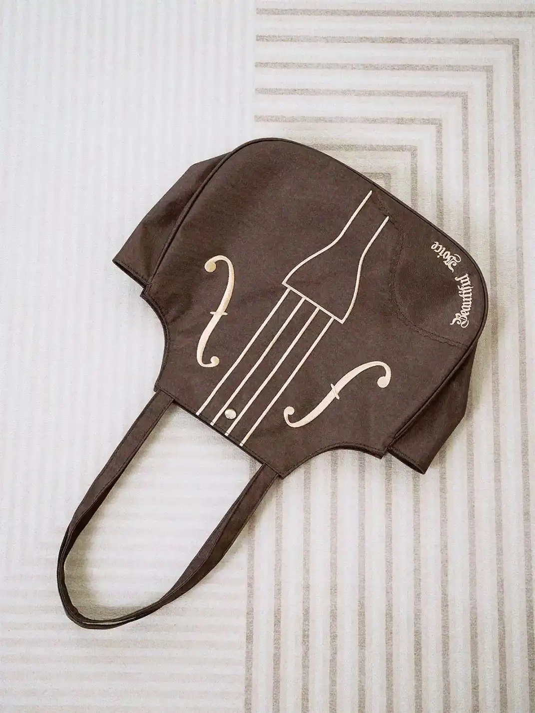 HIATUS | Embroidered Violin Casual Shoulder Tote Bag