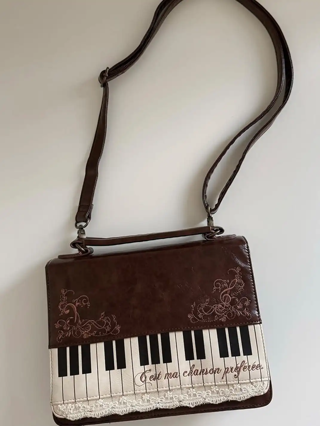 HIATUS | Piano Embroidered Lace Convertible Backpack Crossbody Bag