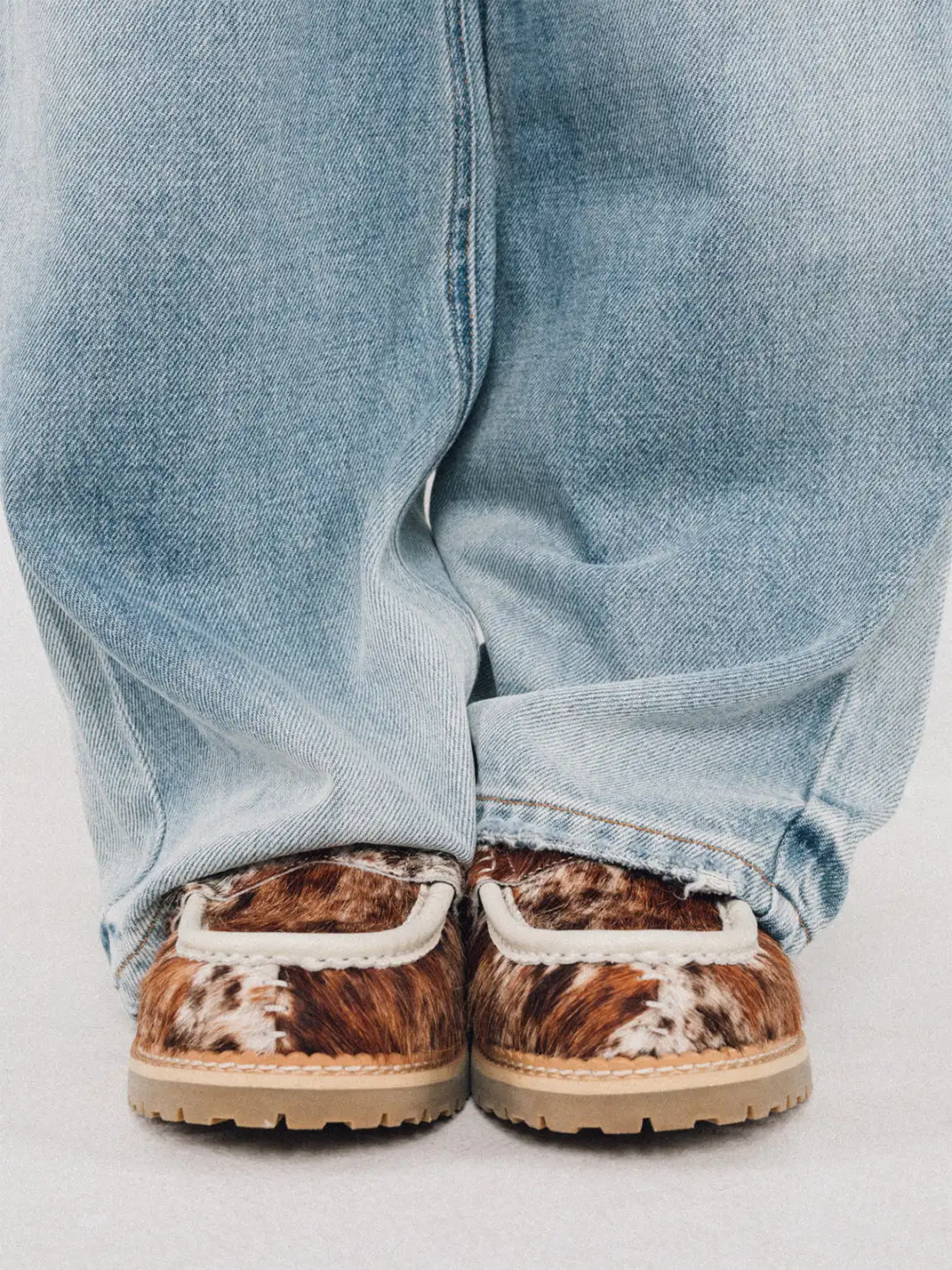 DYZZYMOTIF | Leopard Print Pony Hair Casual Loafers