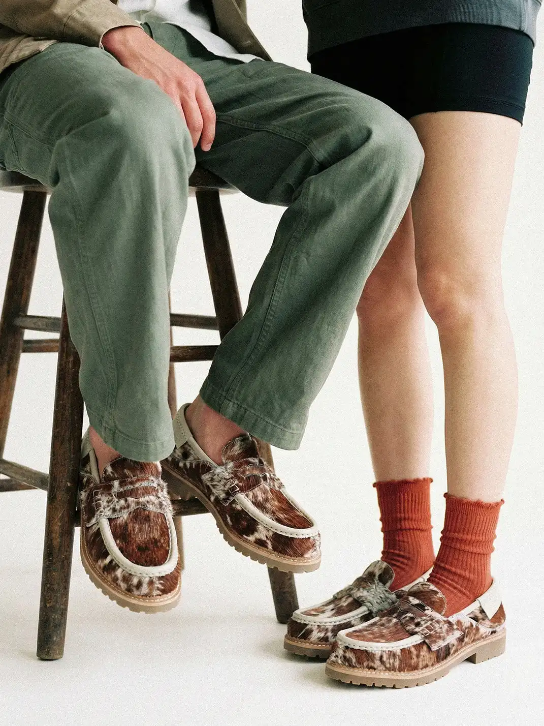 DYZZYMOTIF | Leopard Print Pony Hair Casual Loafers
