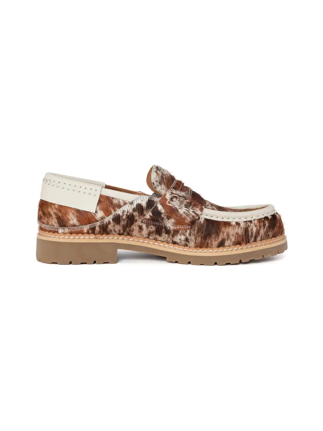 DYZZYMOTIF | Leopard Print Pony Hair Casual Loafers