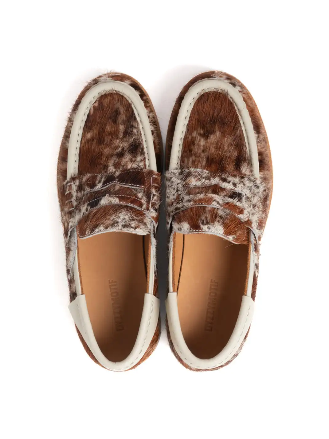 DYZZYMOTIF | Leopard Print Pony Hair Casual Loafers