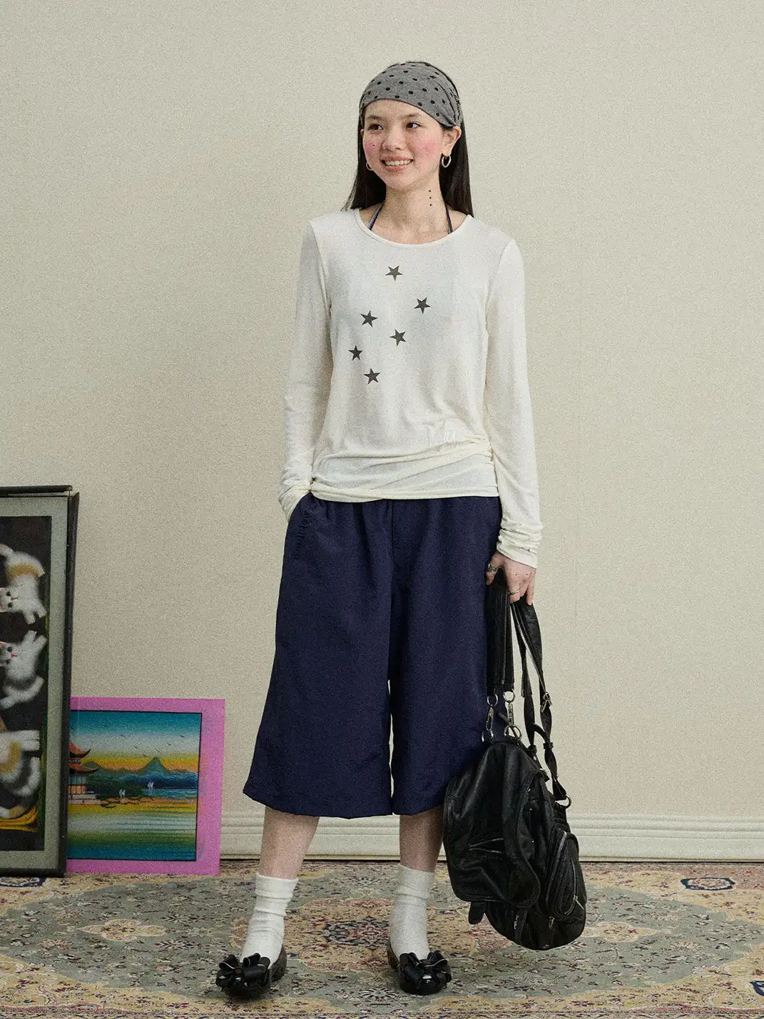 Achihara | Star Print Long Sleeve T-Shirt