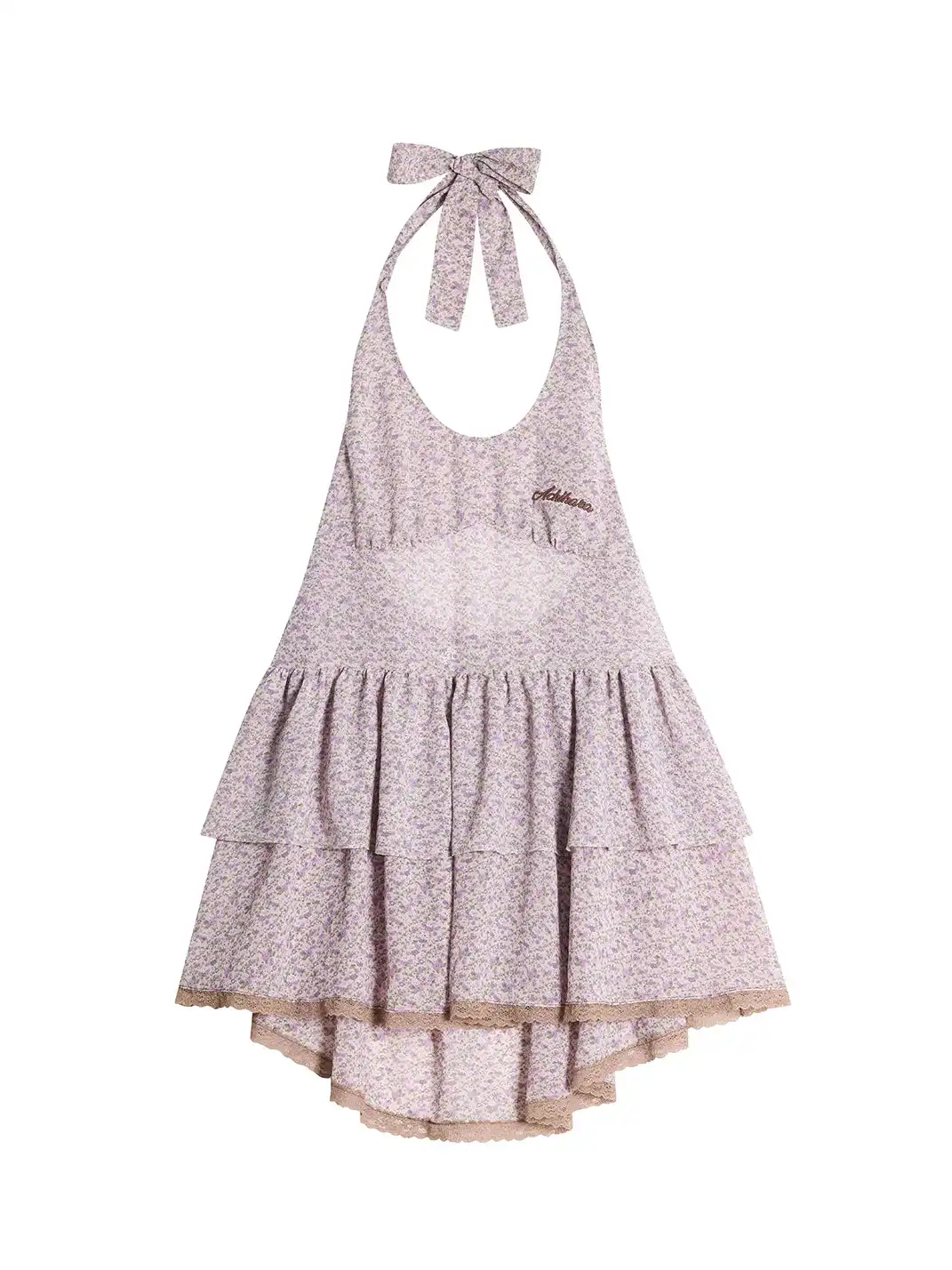 Achihara | Pleated Backless Halter Cropped Dress