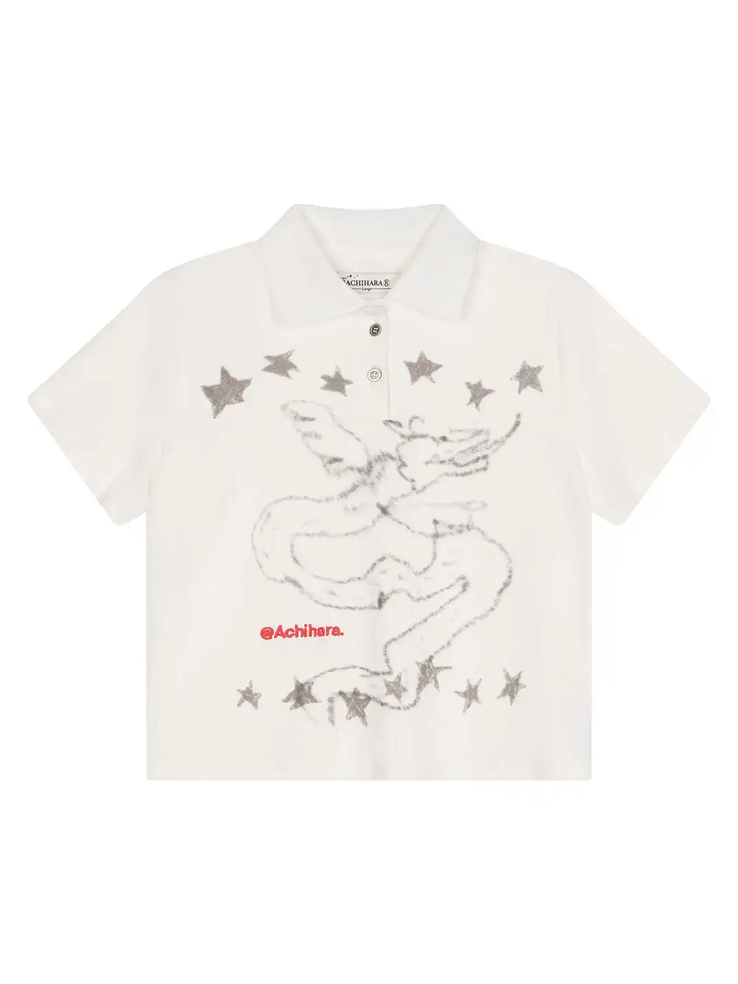 Achihara | Electronic Dragon Print Polo T-Shirt