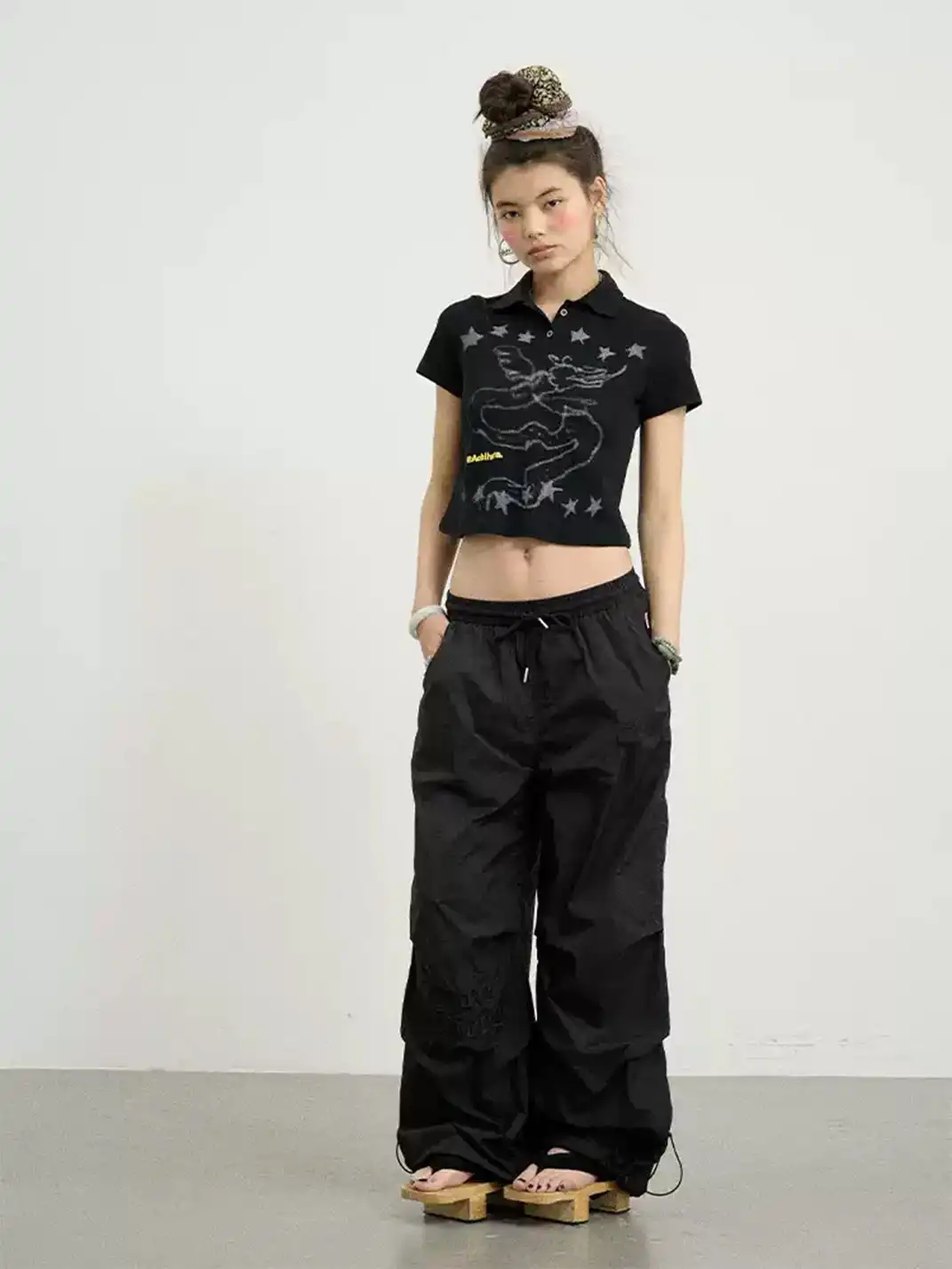 Achihara | Electronic Dragon Print Polo T-Shirt
