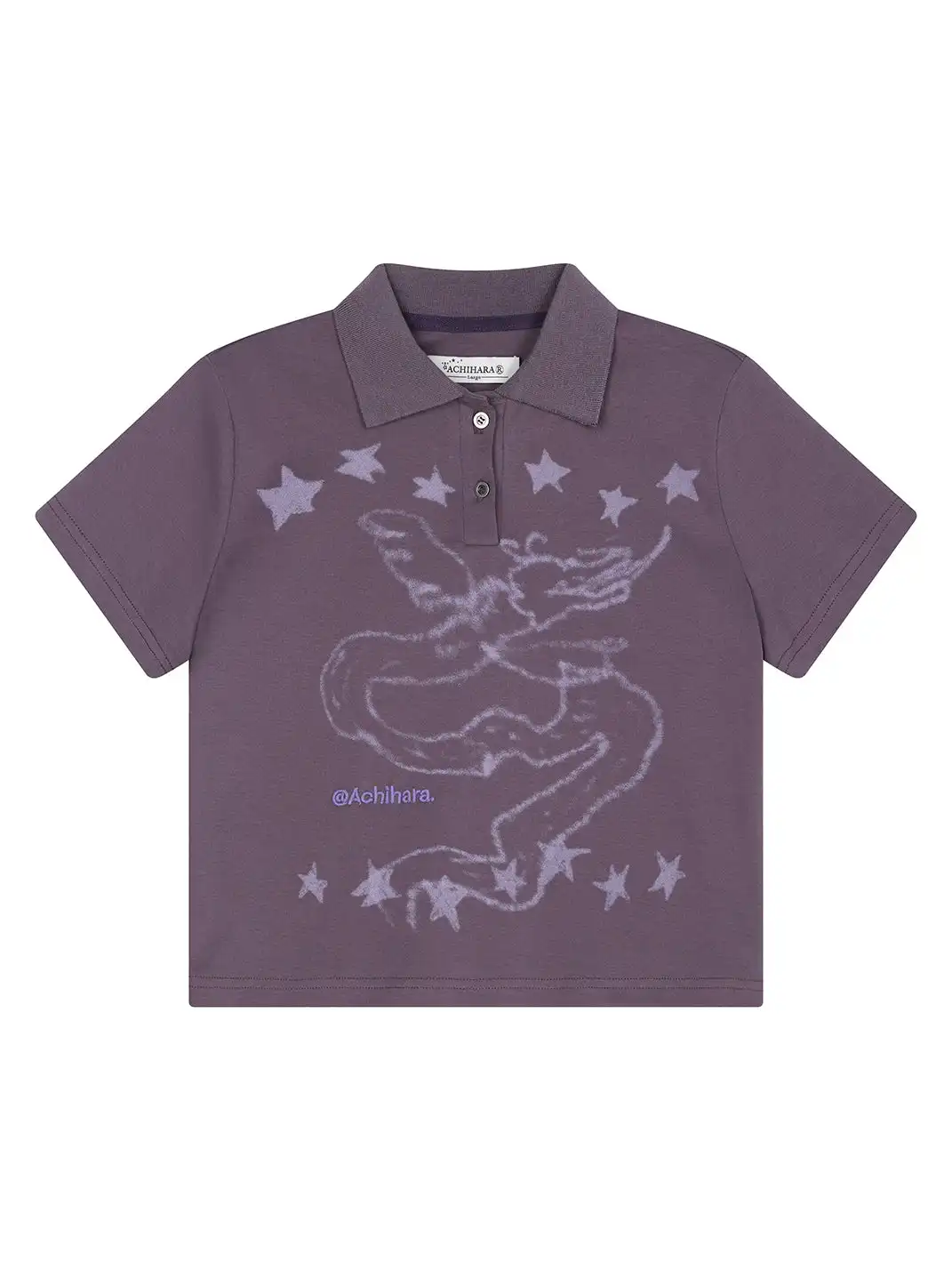 Achihara | Electronic Dragon Print Polo T-Shirt
