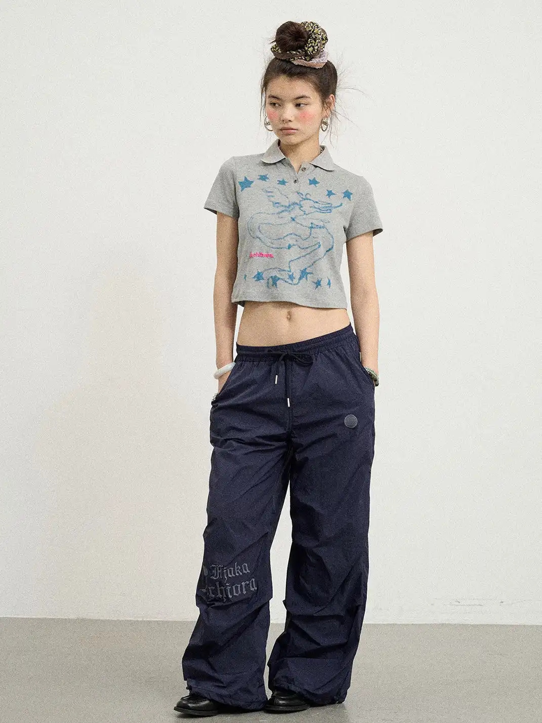 Achihara | Electronic Dragon Print Polo T-Shirt