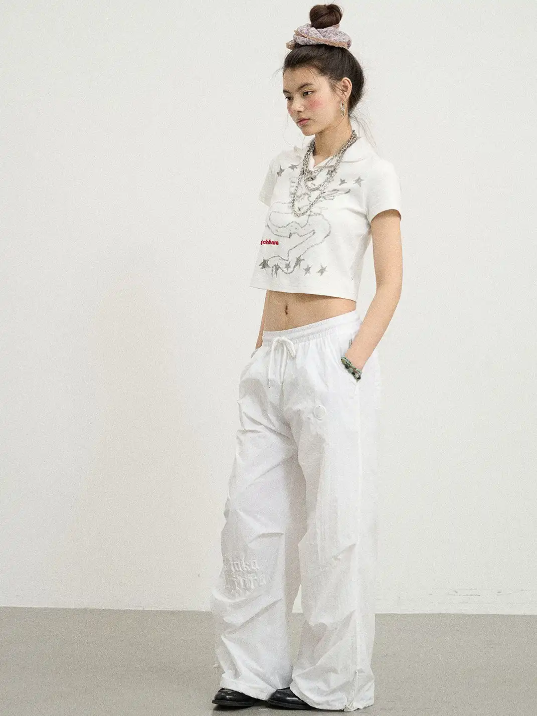 Achihara | Electronic Dragon Print Polo T-Shirt