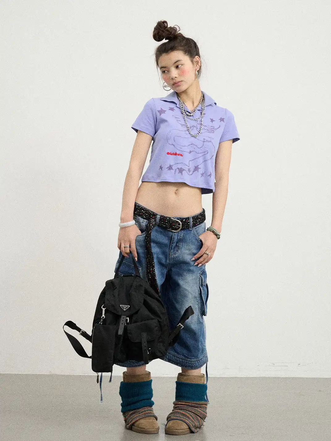 Achihara | Electronic Dragon Print Polo T-Shirt
