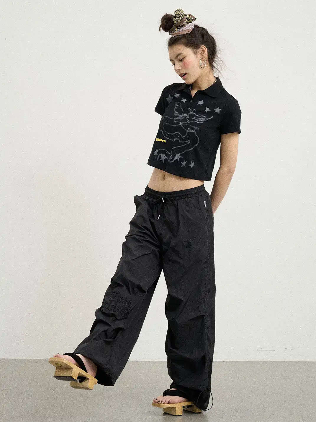 Achihara | Electronic Dragon Print Polo T-Shirt