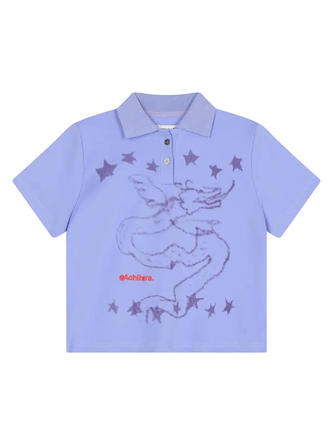 Achihara | Electronic Dragon Print Polo T-Shirt