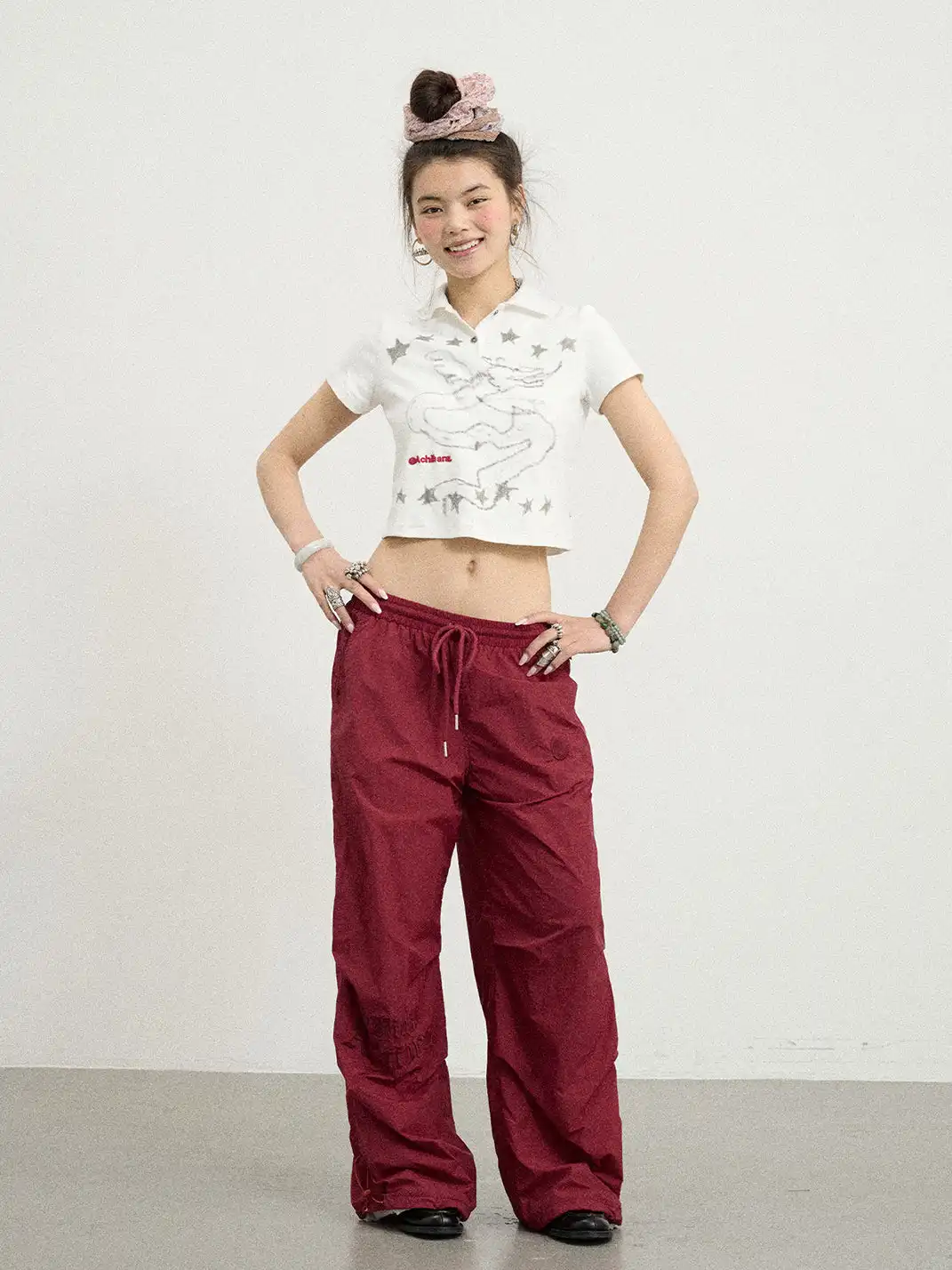 Achihara | Electronic Dragon Print Polo T-Shirt