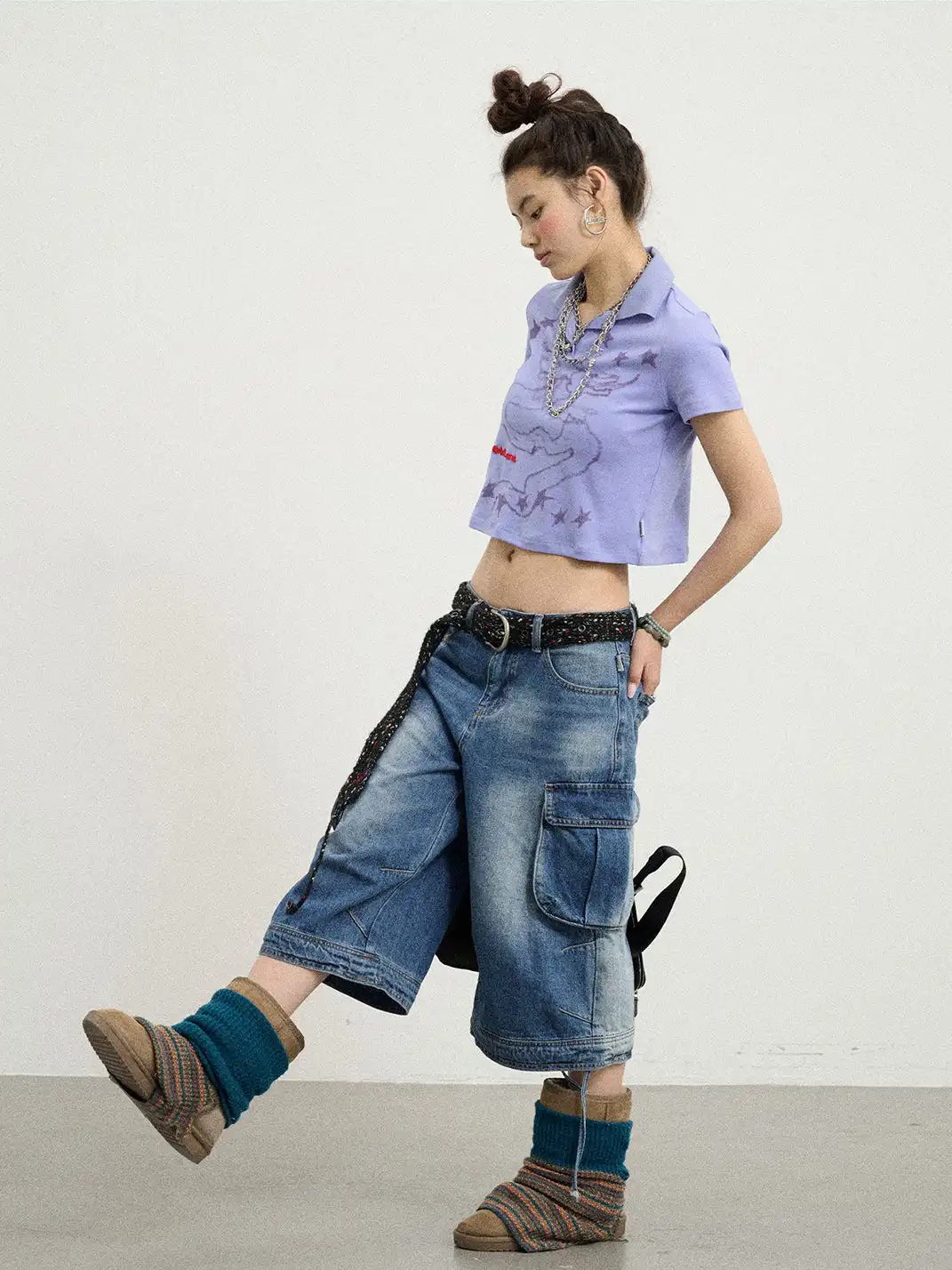 Achihara | Distressed 7/8 Length Jeans