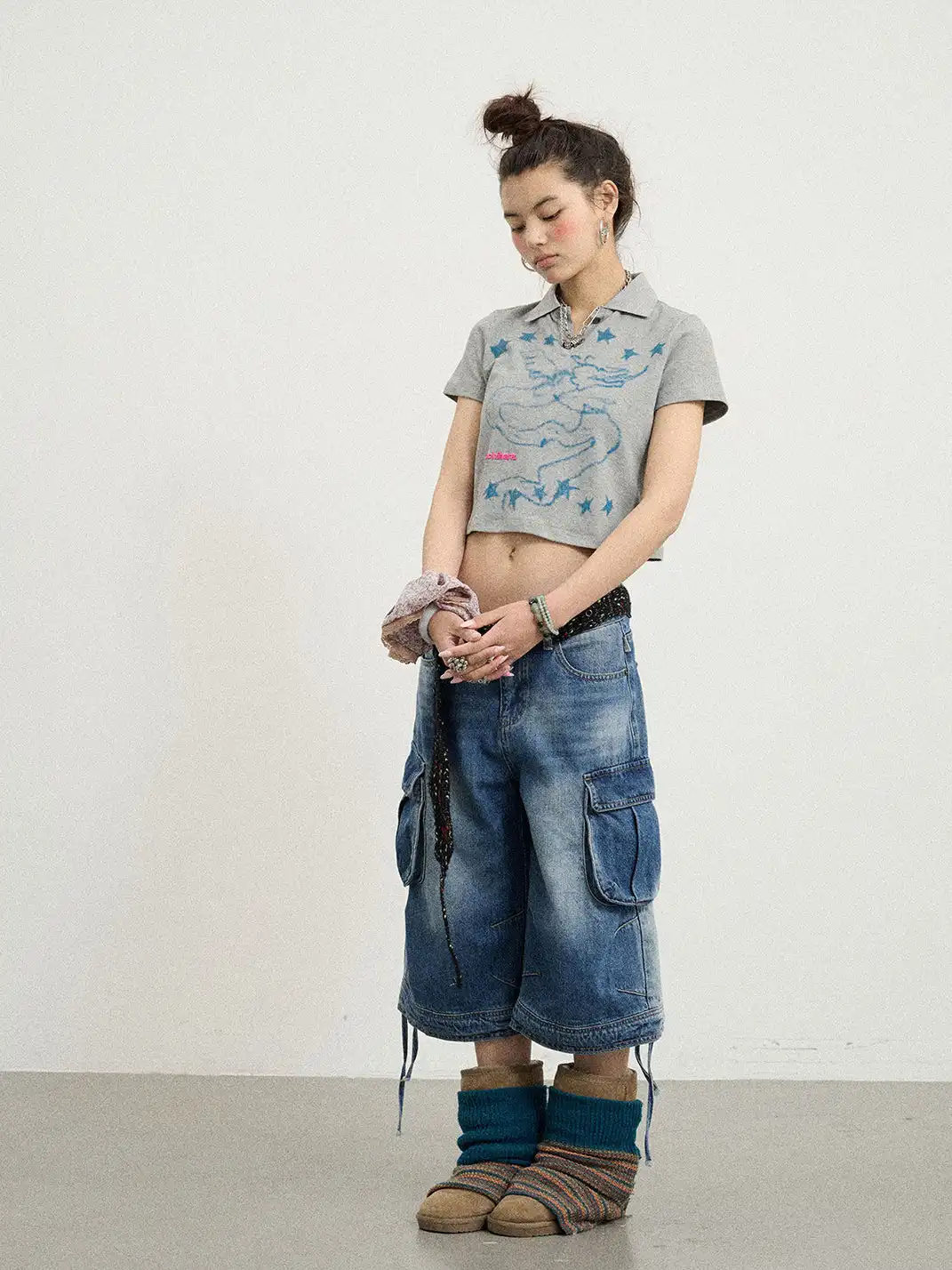 Achihara | Distressed 7/8 Length Jeans