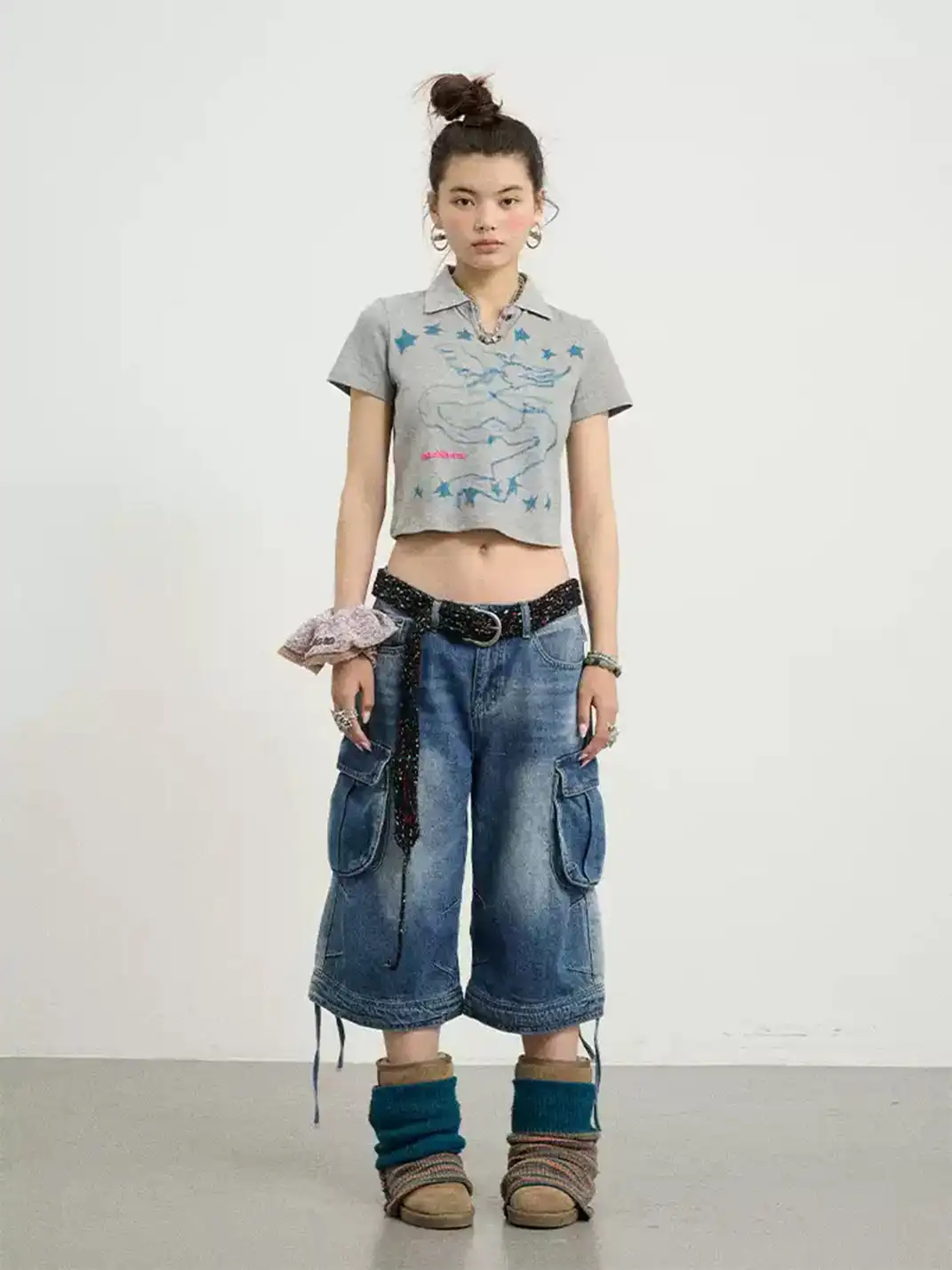 Achihara | Distressed 7/8 Length Jeans
