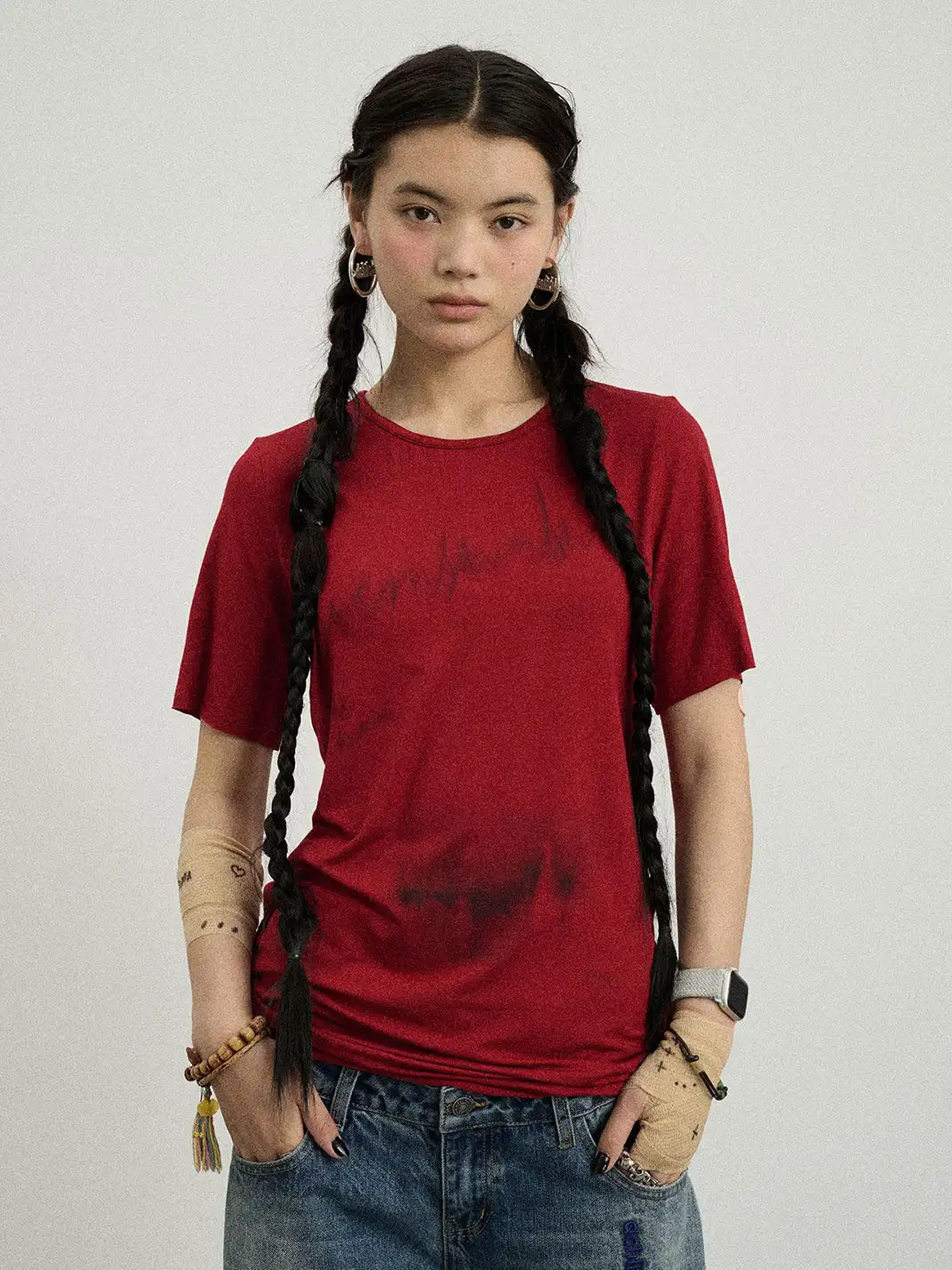 Achihara | Slim Fit Inner Outer Layer T-Shirt