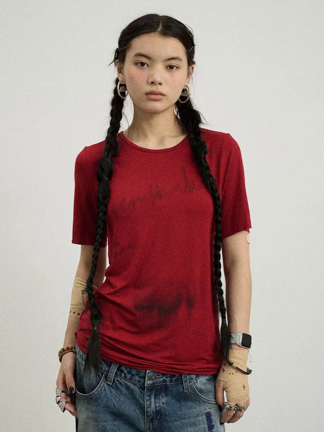 Achihara | Slim Fit Inner Outer Layer T-Shirt