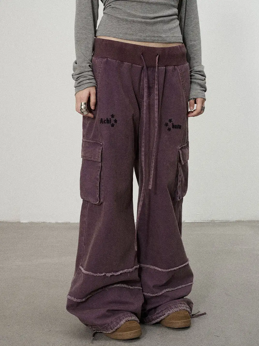 Achihara | Star Print Floor-Length Wide Leg Pants