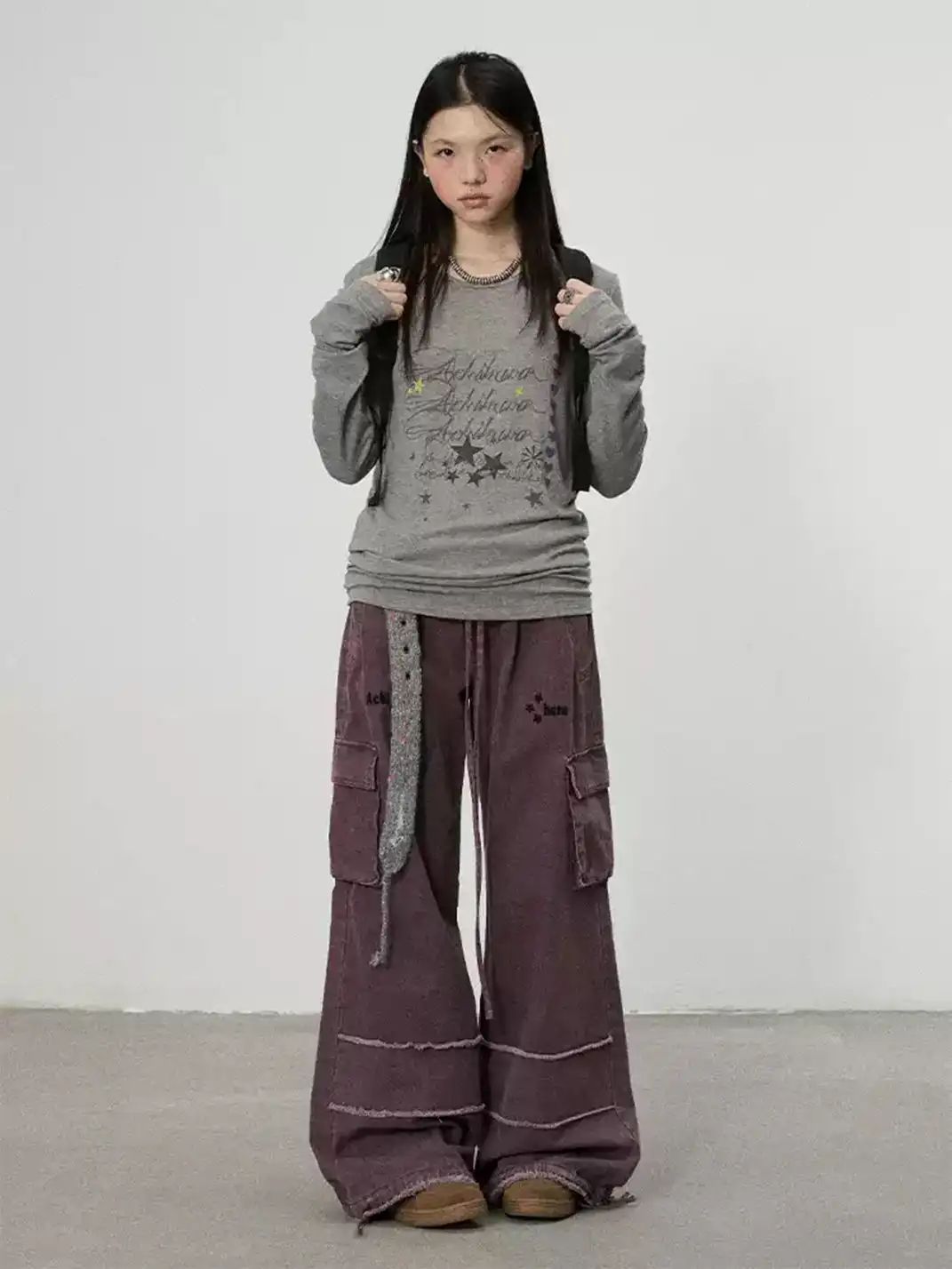 Achihara | Star Print Floor-Length Wide Leg Pants