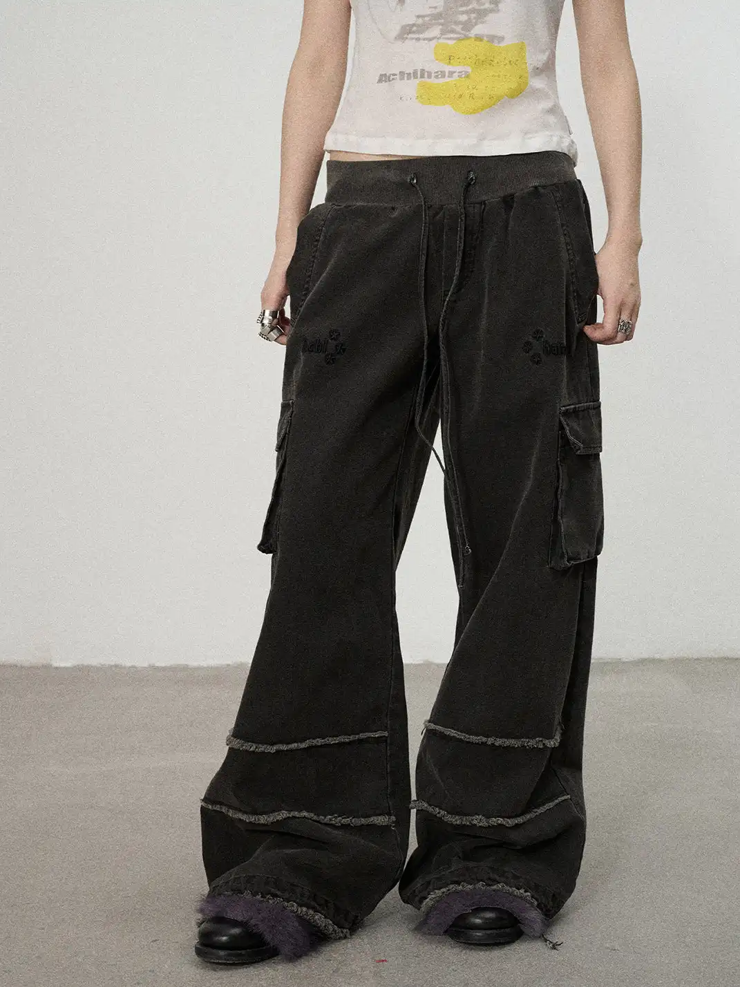 Achihara | Star Print Floor-Length Wide Leg Pants