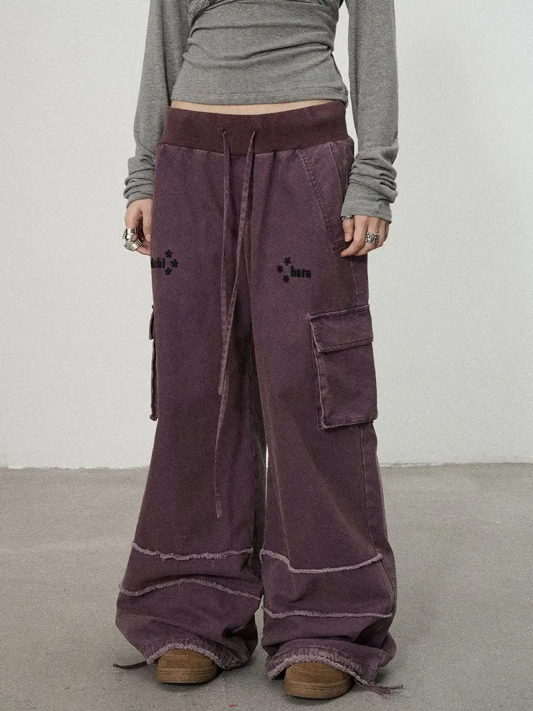 Achihara | Star Print Floor-Length Wide Leg Pants