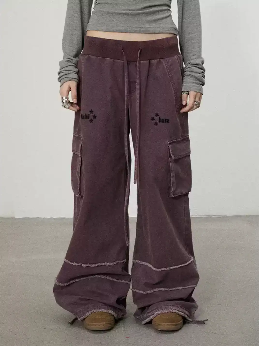 Achihara | Star Print Floor-Length Wide Leg Pants