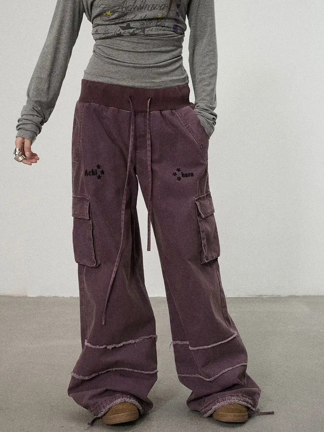 Achihara | Star Print Floor-Length Wide Leg Pants