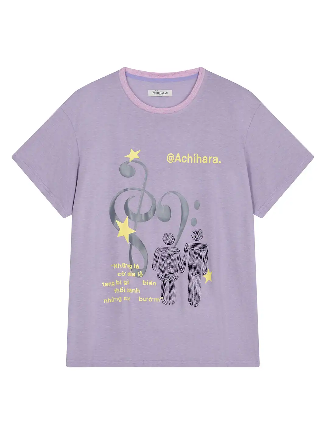 Achihara | Music Note Figure Star Print T-Shirt