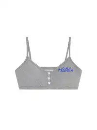 Achihara | Letter Embroidered Button Cropped Cami Top